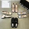 Fashion Women Shoes 2025 Spring Mary Jane Fashion Butterfly-knot Square Toe Satin Women's High Heels Buckle Elegant Pumps Shoe Wedding