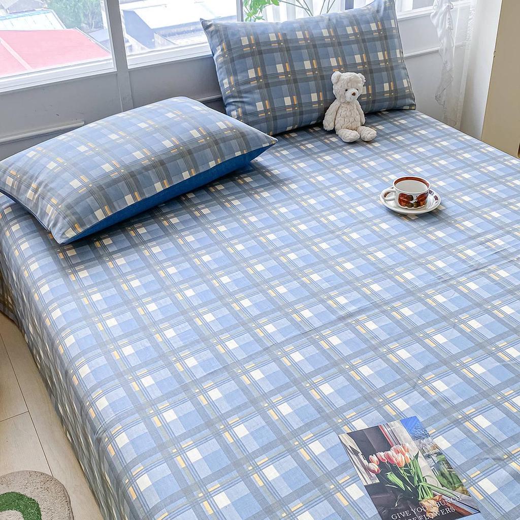 Pure Cotton Three-Piece Bed Sheet Set - Coarse Cloth, Fitted, Suitable for Dorms and Babies