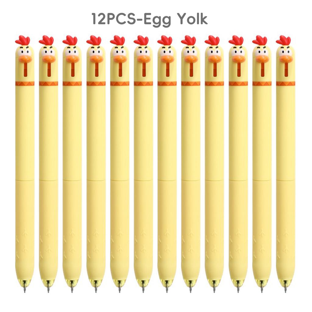 Cute Chicken Click Pen Stress Relief Fidget Toy Exam Must Have 0.5mm Fast-Drying Ink Gel Pen for School Office Back To School