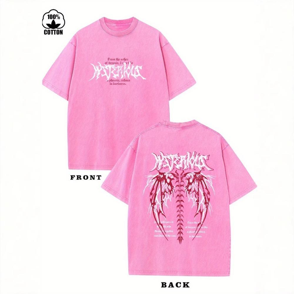 

Футболка из 100% хлопка кислотной стирки плотностью 220 г/м2, мужская или женская, уличная, винтажная, летняя, с принтом XXXL розовый