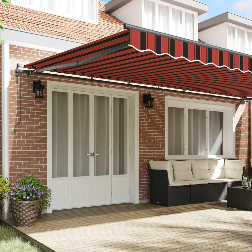 Retractable Awning Orange and Brown 600 X 300 Cm