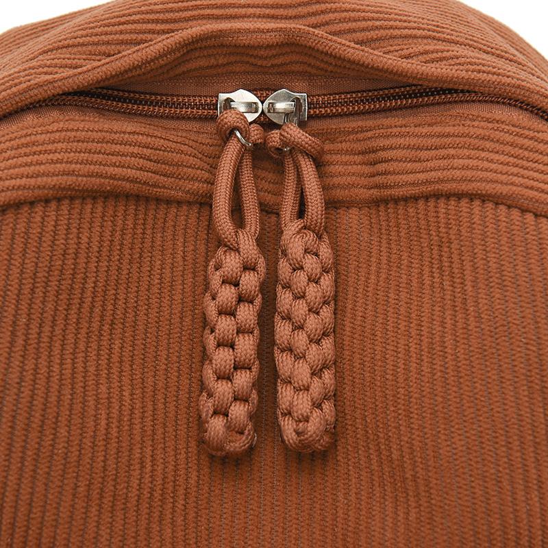 Kordfløyel Skolesekk Dame Ryggsekk Stor Kapasitet Student Reise Ryggsekk