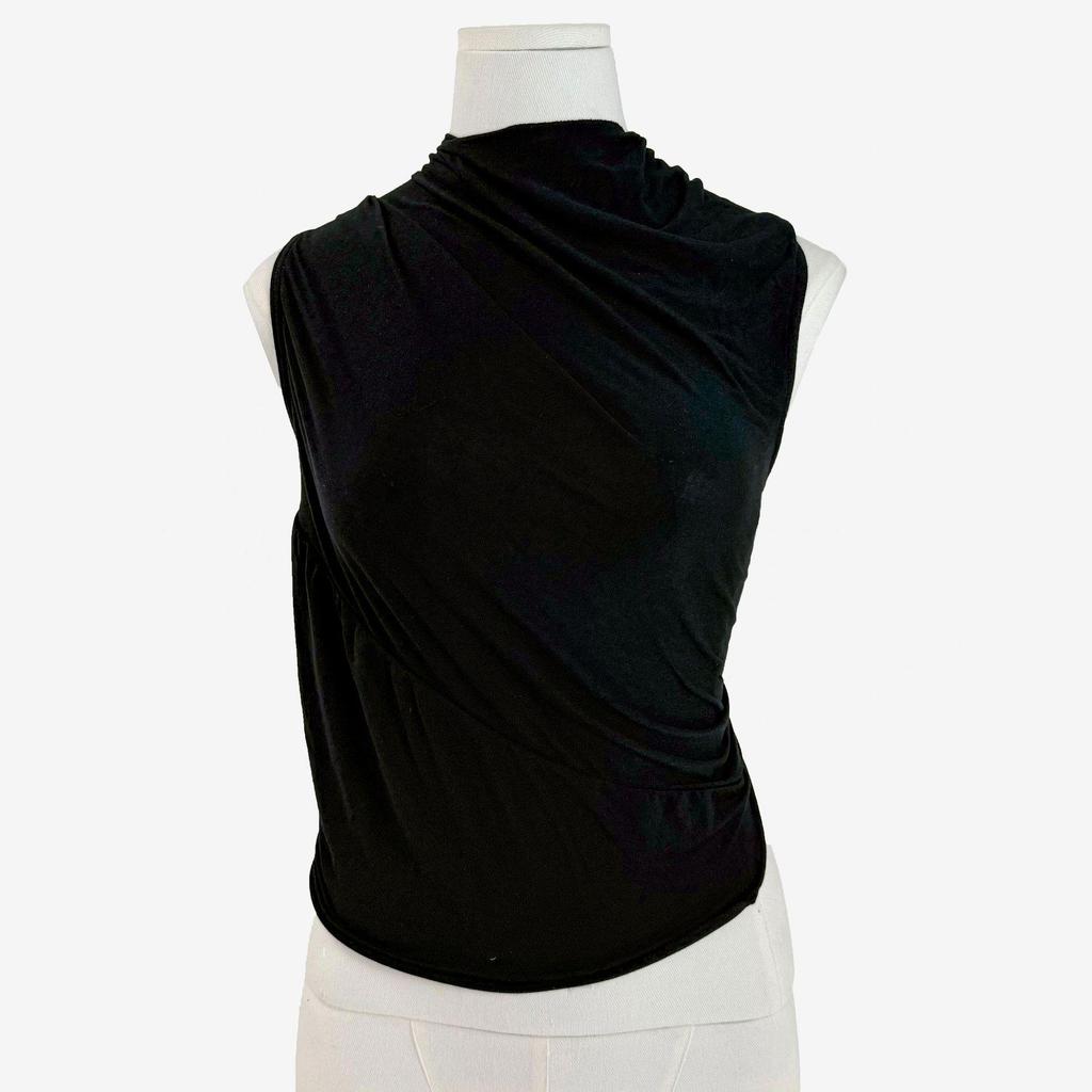 Women's Pleated Waist Cross Backless Sleeveless Top