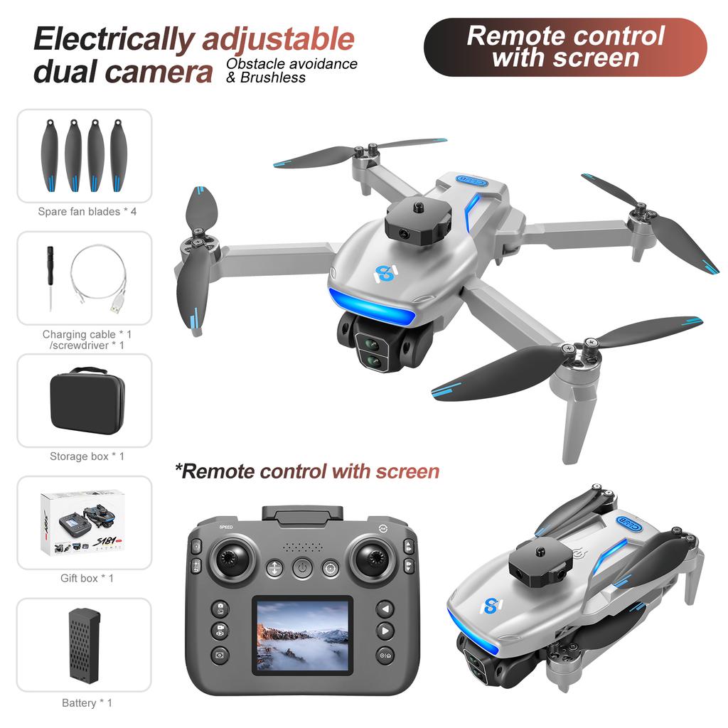2025 New S181 Drone  4K HD Camera Screen Controlled Brushless Obstacle Avoidance RC helicopter Foldable Quadcopter Dron RC Toy