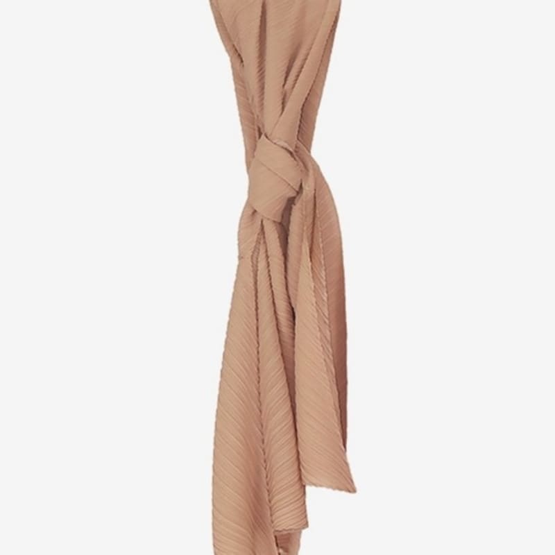 FINE PLEATS Pleated Big Scarf Beige