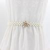 Korean Version of Women's Rhinestone Pearl Waist Chain Fashion Dress Decorative Elastic Waist Belt Women's Sweet Flower Elastic Waist Seal