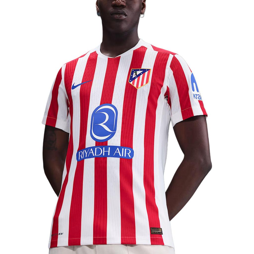 Nike Dri-FIT ADV SS25 Atlético Madrid 2025/26 Match Home Logo Striped Crew Neck Short Sleeve Football Shirt Men Tops HJ4541-614