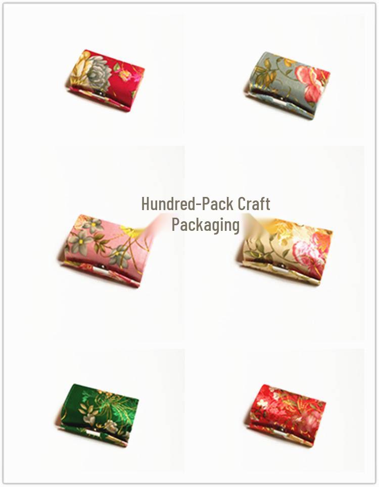 Gold Brocade Double Lipstick Case with Mirror and Jewelry Storage Box