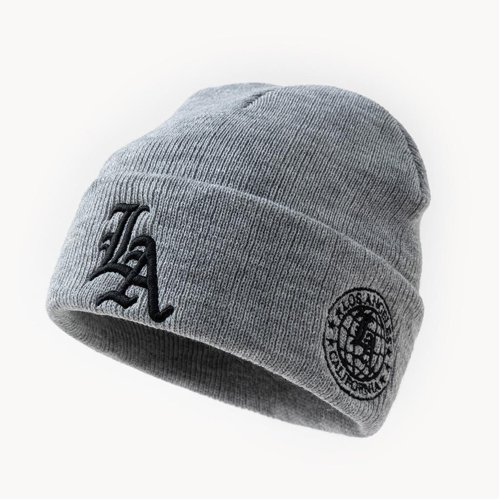 Knitted Hat Unisex Winter Warmth Beanie With Embroidered Letters For Casual Style