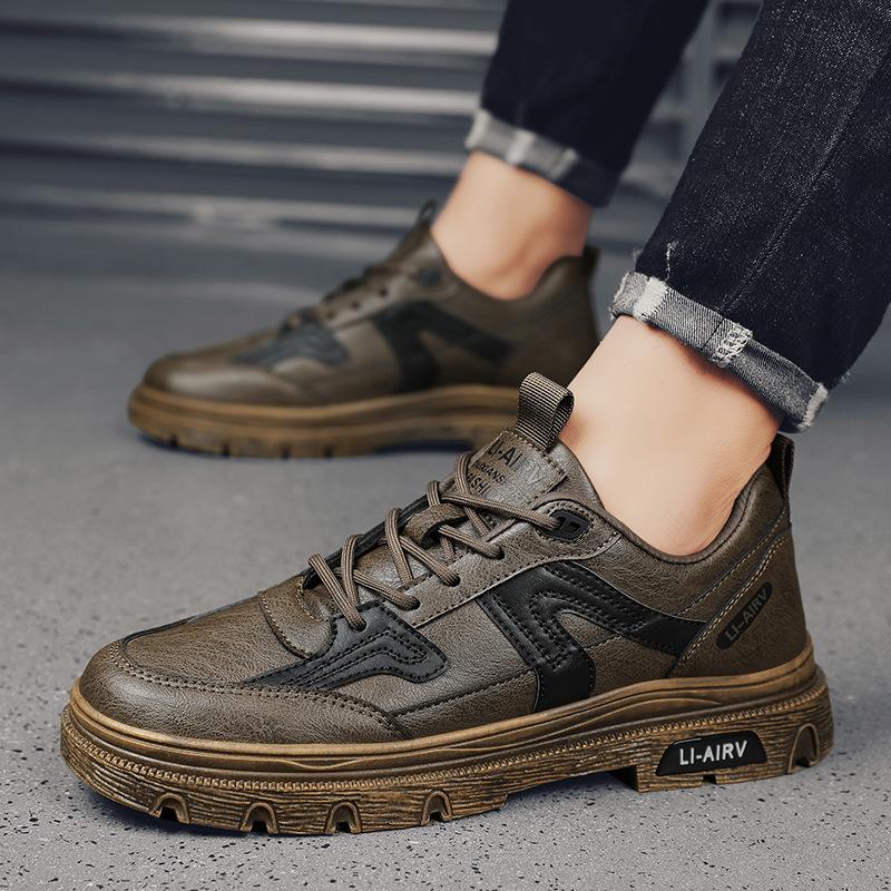 

Рабочая мужская обувь 2025 новая обувь для работы на стройке, трудовая страховочная обувь, нескользящая и водонепроницаемая, дышащая повседневная обувь, весна и осень, обувь в стиле милитари Martin 44 хаки