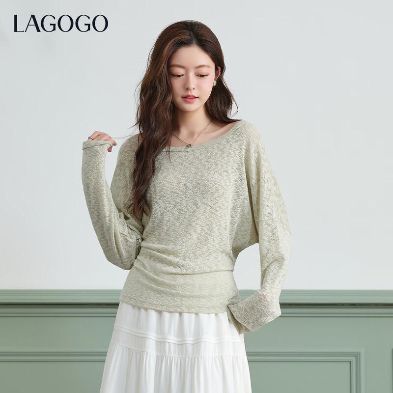 LAGOGO Women s Asymmetrical Collar Loose Fit T-Shirt L