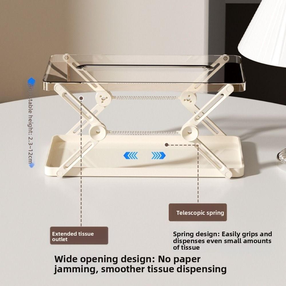 Extendable Tissue Storage Box Minimalist Height Adjustable Light Luxury Napkin Holder Multi-functional Anti-slip Paper Container