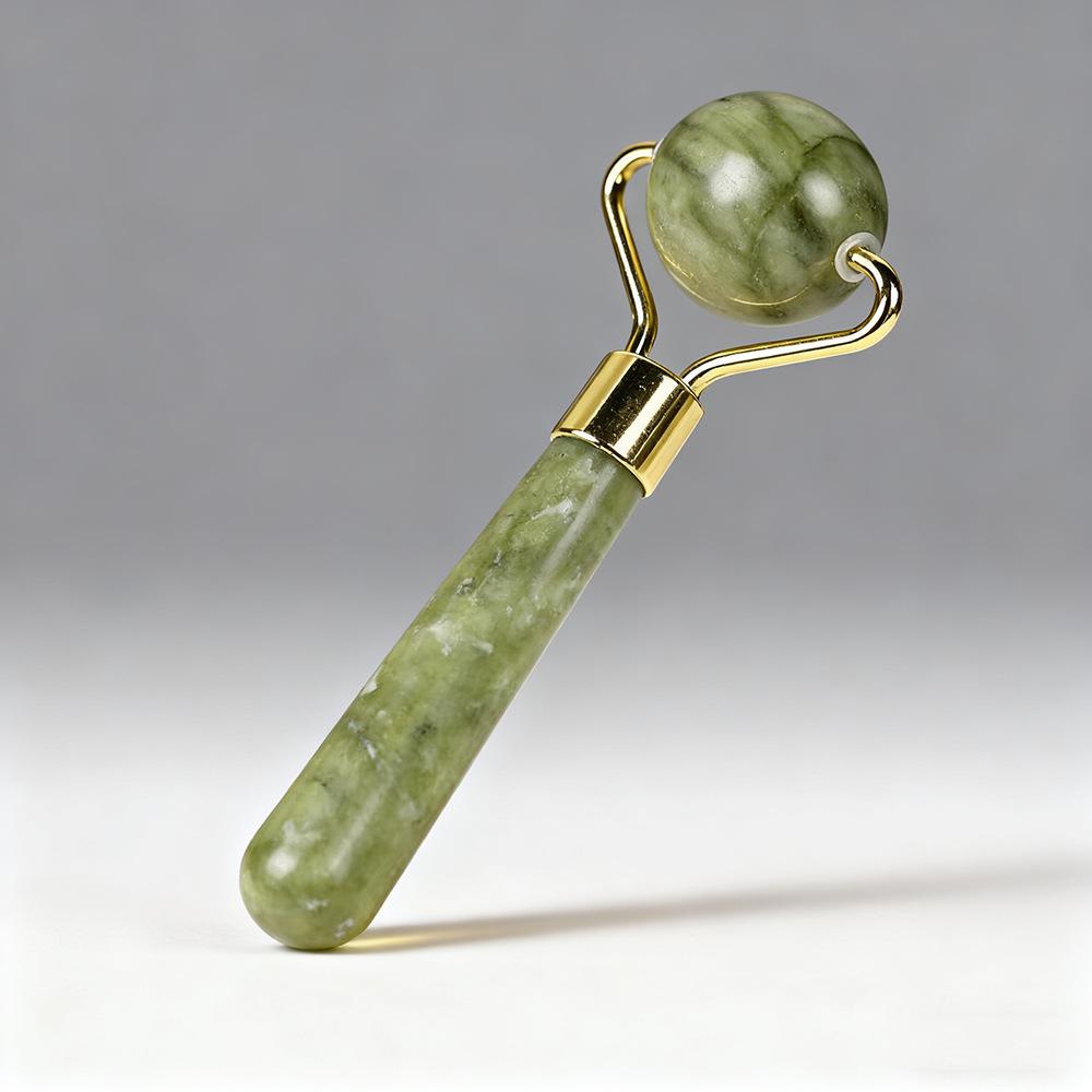 Natural Green Jade Face & Eye Massager – Salon-Quality Bead Roller