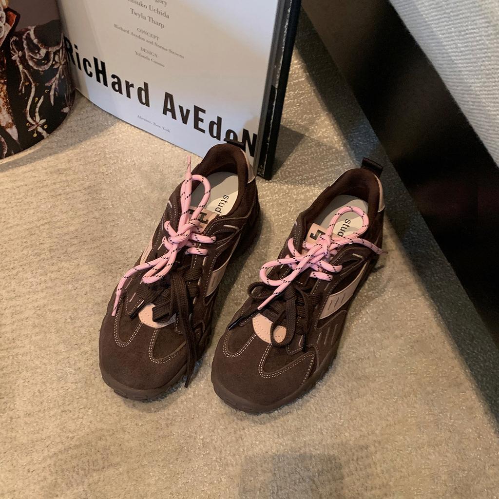 Grape mother studiolee thick-soled heightening casual velvet German training board shoes Forrest Gump shoes women's new 2025 autumn and winter