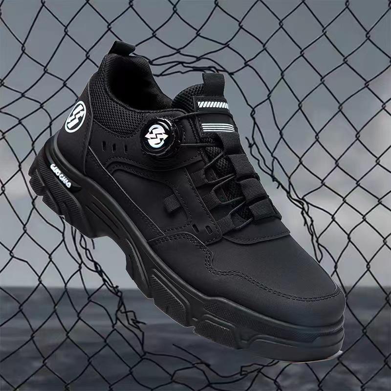 

Fashion men s shoes autumn and spring 2025 new low-top tooling Martin boots men s casual leather trendy shoes versatile shoes 45 чорний