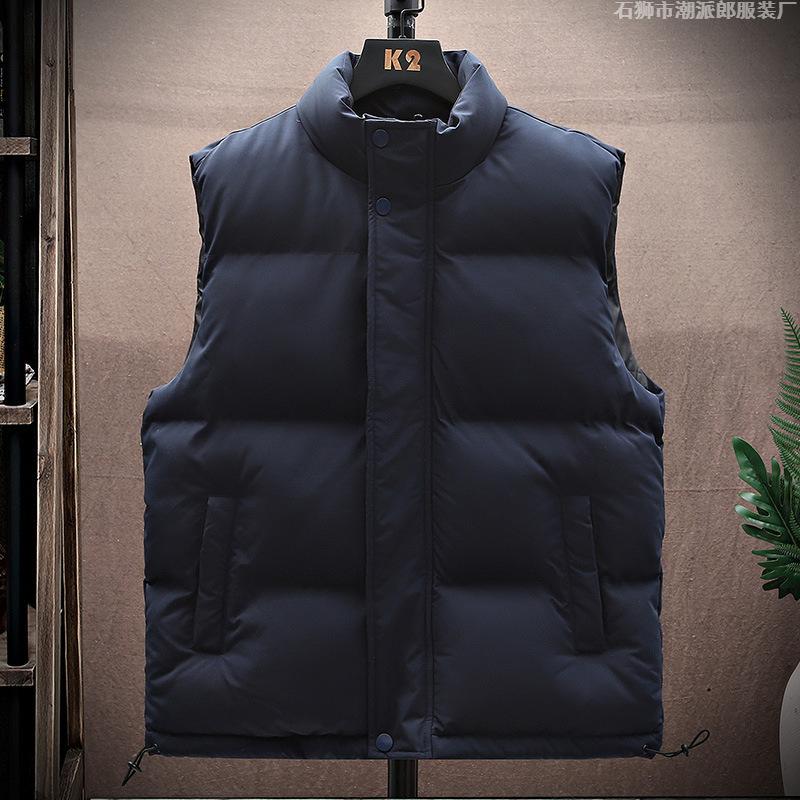 Autumn and Winter New Feather Rong Cotton Vest Men and Women the Same Cold and Warm Loose Wear Versatile Sleeveless Vest Vest Vest Tide