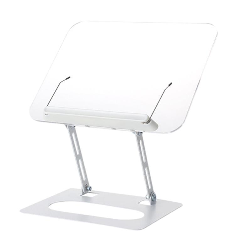 Ergonomic Acrylic Book Stand Height Adjustable and Angle for Reading Study and Cooking Foldable Portable Design