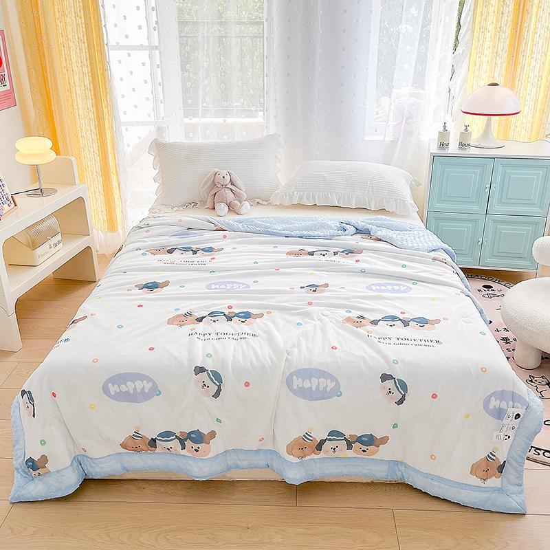 Pink Rose Smooth Air Condition Comforter Lightweight Floral Summer Quilt with Ice Silk Cooling Comforters Four Seasons Universal