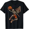 Funny Halloween Skeleton Playing Basketball T-Shirt
