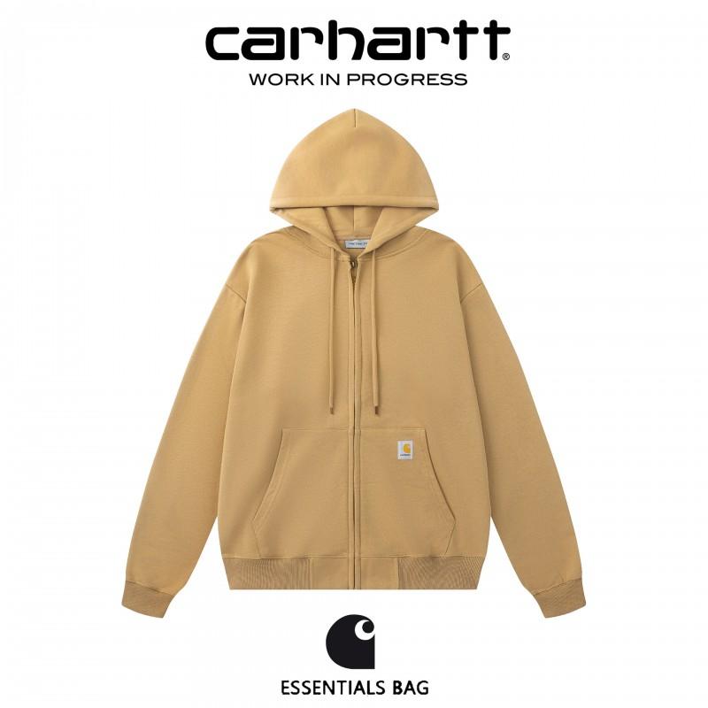 Carhartt Style Hooded Zip-Up Sweatshirt Mens Loose Fit Cotton Fleece Pullover Daily Casual Wear