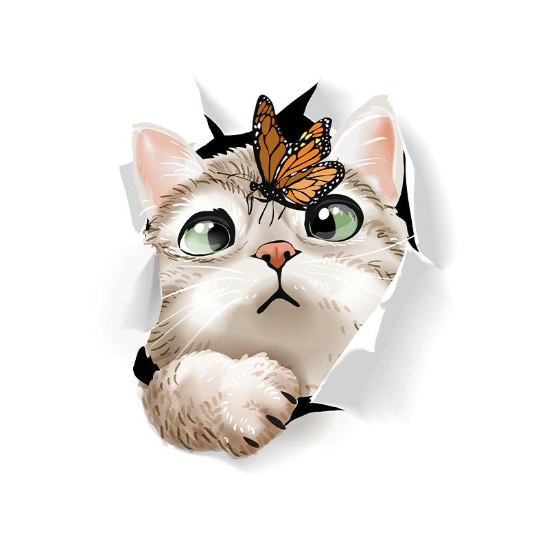 1pc Toilet Stickers Creative Stickers Multiple Cat Wall Stickers Cartoon Sticker Toilet Waterproof Bathroom Toilet Cover Sticker