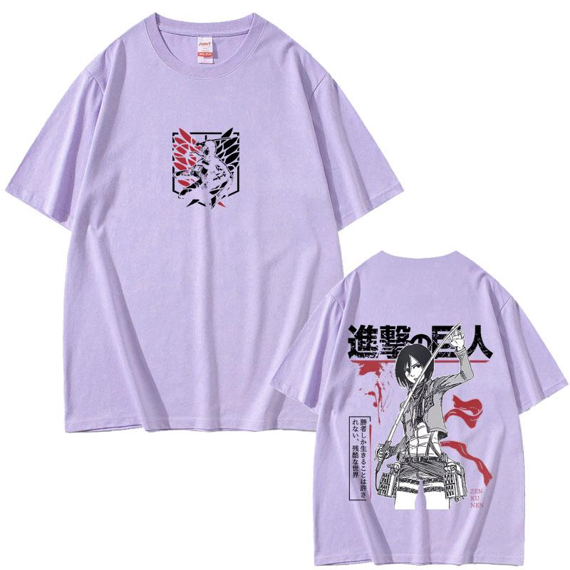 Anime Attack on Titan Mikasa AckerUnisex Merch Tshirt Unisex Women Unisexga Harajuku Oversized T Shirt Male Casual Retro Cotton Tshirts