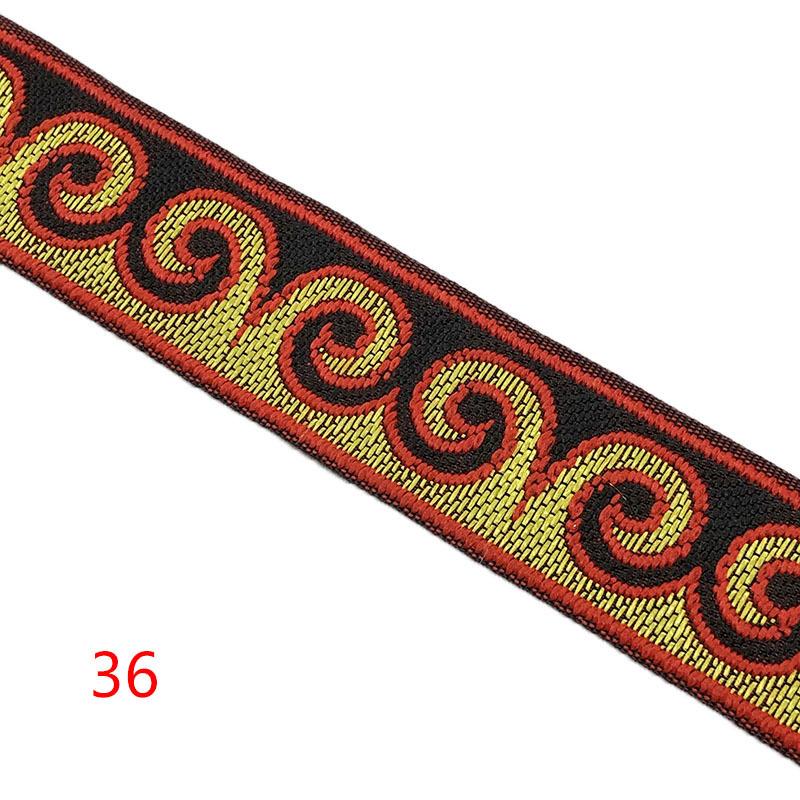 Diy handgefertigte Materialien 1 Streifen 7 Meter 2,5 cm Stickerei Ethnische Spitze Computer Jacquard Vorhang Heimtextilien Kleidung Spitzenzubehör