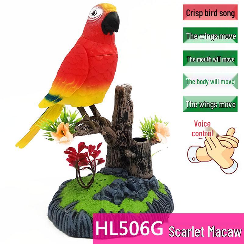 Voice-Activated Parrot Toy: Animated, Lifelike Bird for Kids' Entertainment and Home Decoration