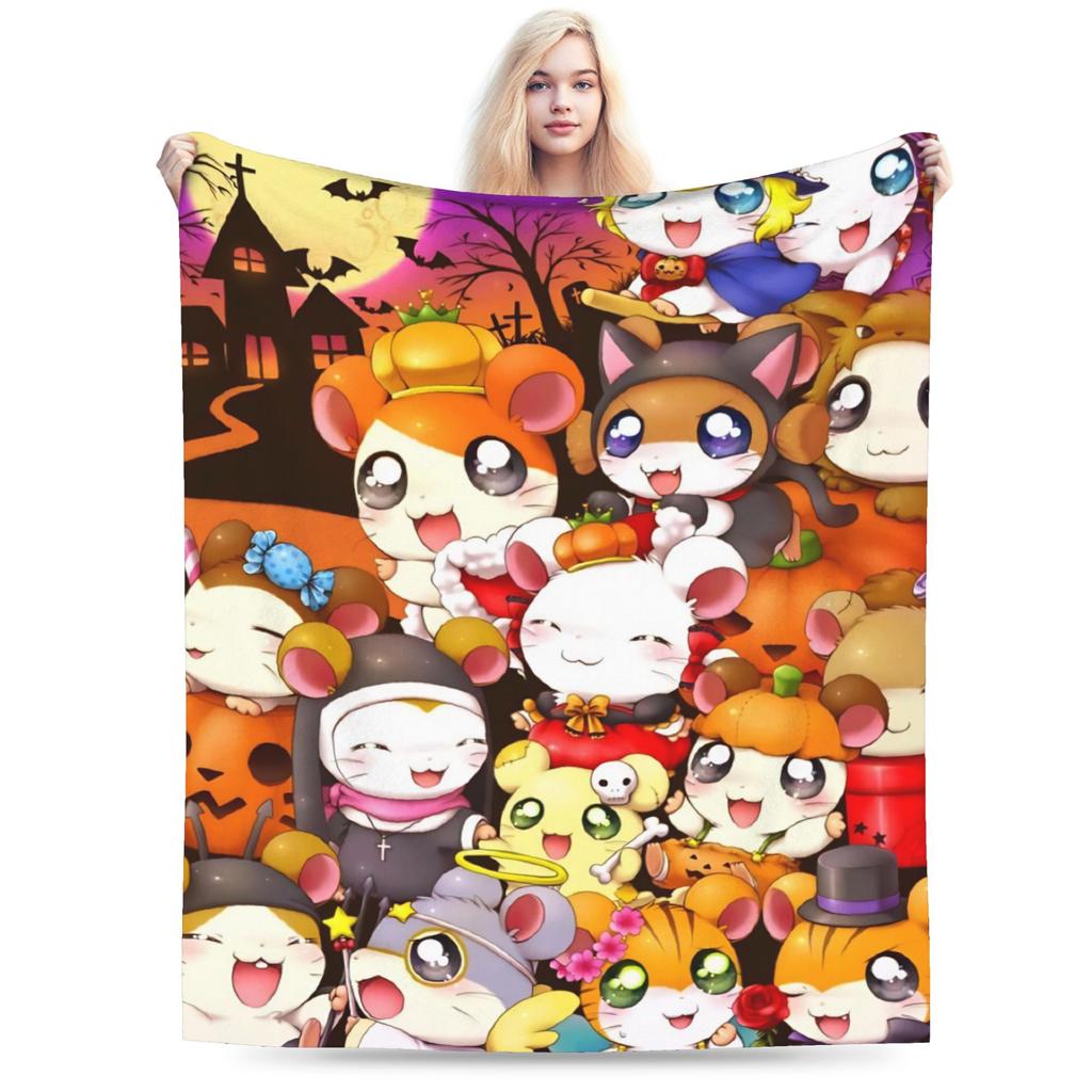 Cute Hamtaro  Warm Soft Blanket  Kids Adult Plush Throw Blanket Comfortable Couch Chair Flannel Bedspread Sofa Bed Cover