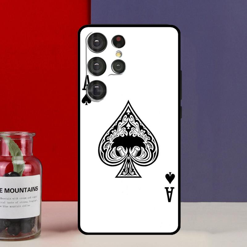 Ace of Spades Poker Card Funda Case For Samsung Galaxy S25 Ultra S9 S10 S20 S21 S22 Plus S23 FE S24 Ultra Phone Cover
