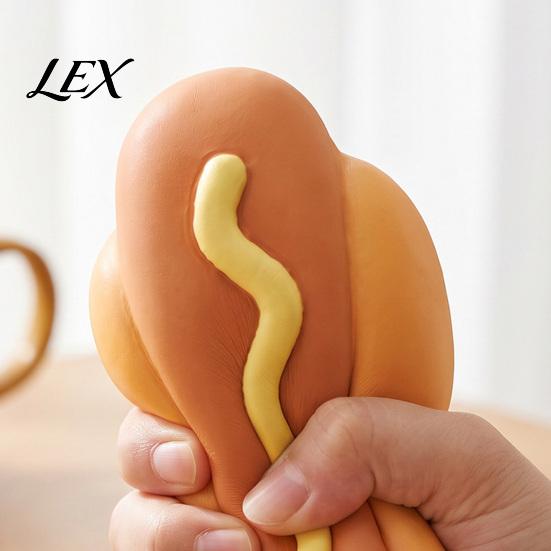 Funny Desk Accessories for Men Women Giant Hot Dog Squeeze Toy, 8.3" Slow Rising Realistic Food Shaped Cute Desktop Decorations Work Soft Stress Ball,