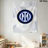 Inter Milan Logo Wallpaper Bedding 1 Duvet Cover 2 Pillowcase Without Core Christmas Birthday Gift Soft And Comfortable