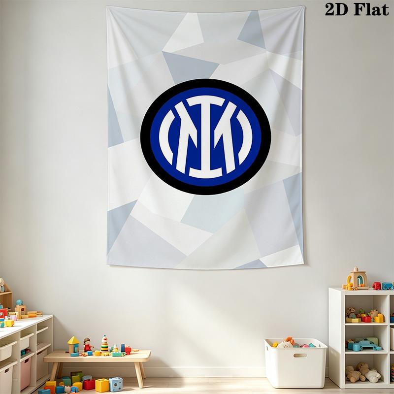 Inter Milan Logo Wallpaper Bedding 1 Duvet Cover 2 Pillowcase Without Core Christmas Birthday Gift Soft And Comfortable