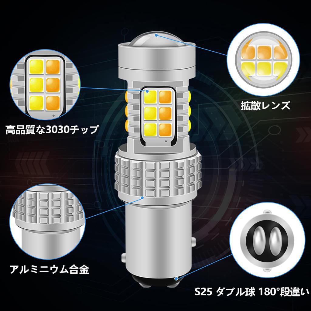 Fenikso S25 LED Double Turn Signal Position Lamp, Amber, White, 2 Color Switching, 30