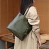 Vintage Cowhide Large Capacity Fashionable Tote Bag With Simple Temperament Shoulder Daily Crossbody Handbag