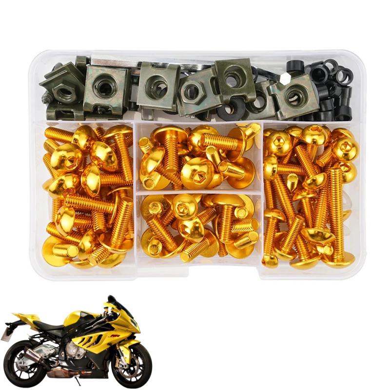 Clearance_190PCS CNC Motorcycle Full Fairing Bolts Kit Screws Nuts For HONDA XLV 600 650 700 TRANSALP NX 650 FMX 650 XRV650 TRX