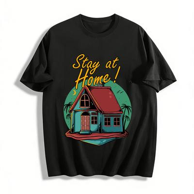Stay At Home Coconut Grove Cottage Print Casual Top Pure Cotton T-shirt
