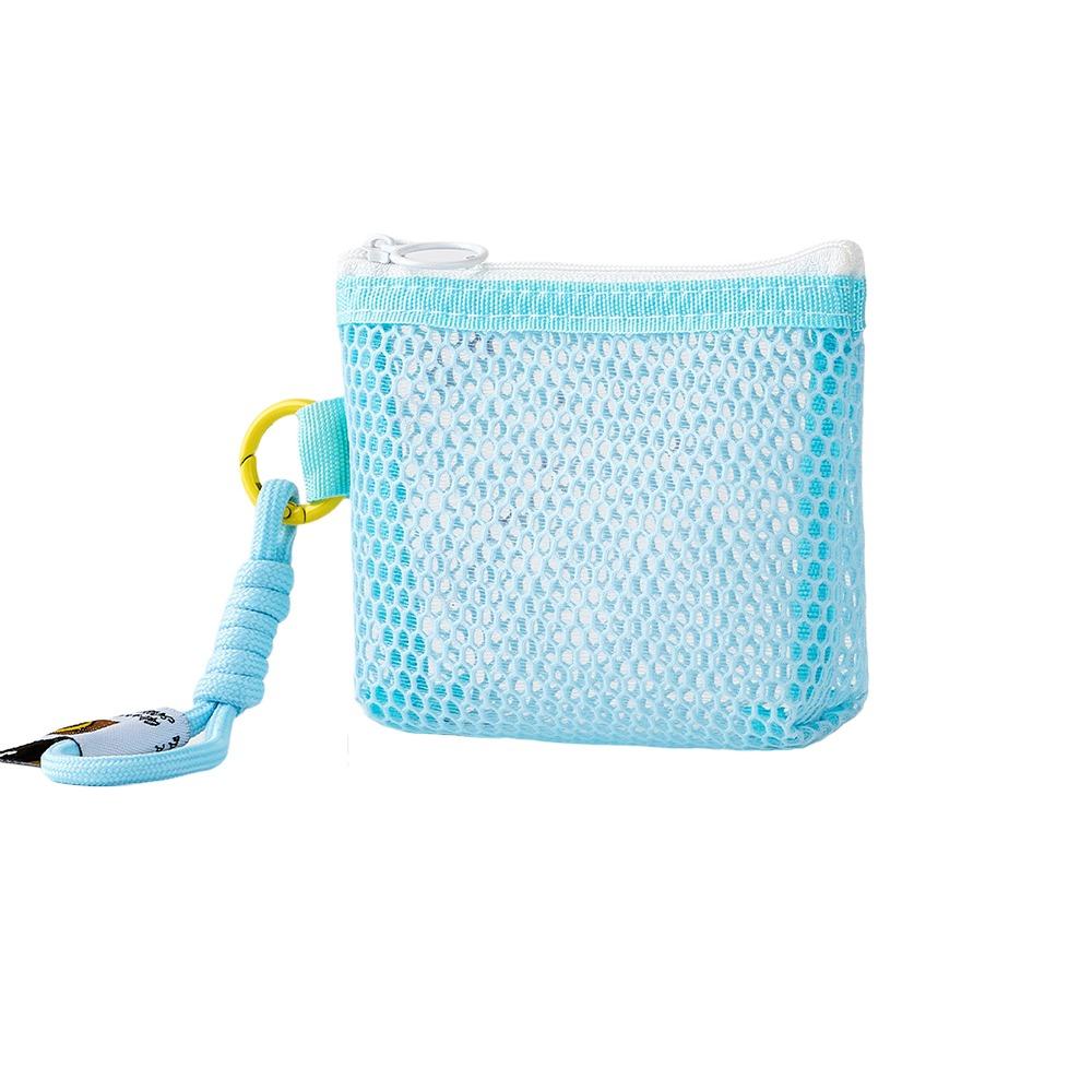 New Dopamine Color Mesh Storage Bag Toiletry Candy Color Coin Purse Handheld Zipper Closure Travel Storage Pouch Travel Storage