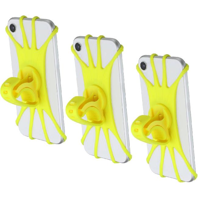 PATIKIL 3Pcs Bike Phone Mount, 360° Rotation Silicone Motorcycle Phone Holder for 3"- 6.5" Phones Adjustable Phone Mount for Motorcycle Bicycle