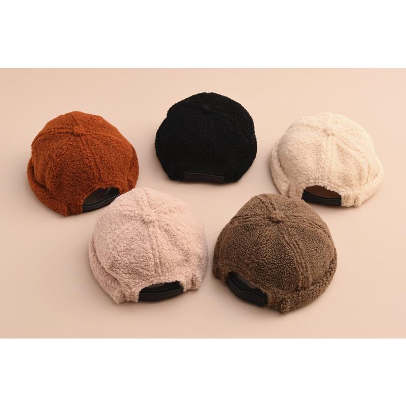 Hat Men's Winter Vintage Lamb Plush Hip Hop Landlord Hat Korean Versatile Gua Skin Hat Simple and Fashionable Beret Hat Women's Fashion