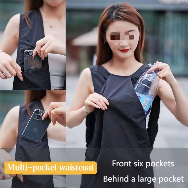 The Super Light Men's and Women's Vest Pocket, Street Style Chest Fishing Hiking Photography Vest Garment Bag That Outdoor Trave