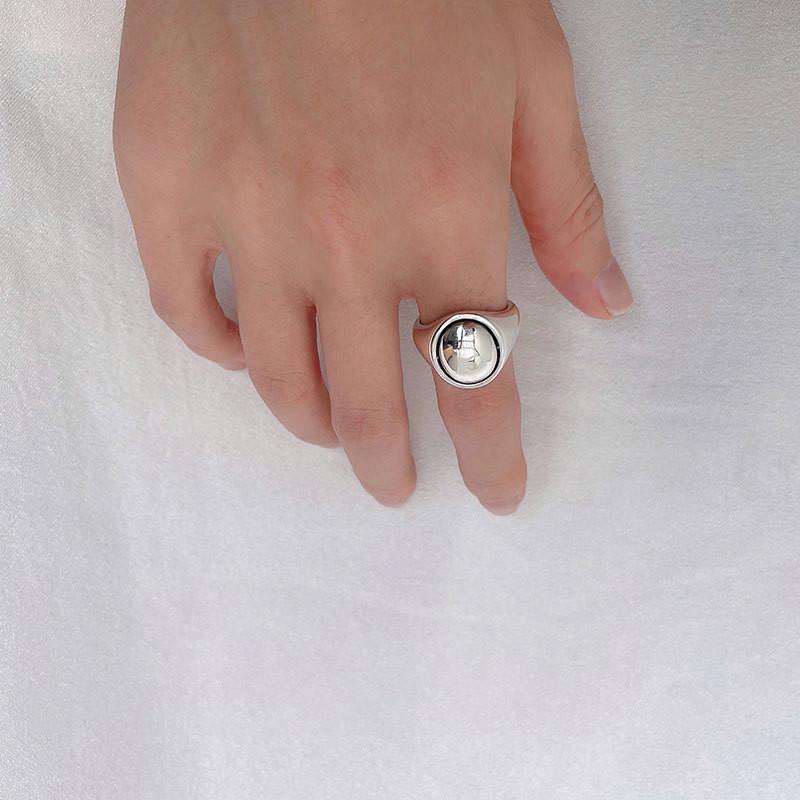 Korean Style Chic Adjustable Ring With Vintage Aesthetic And Eyecatching Shape Geometric