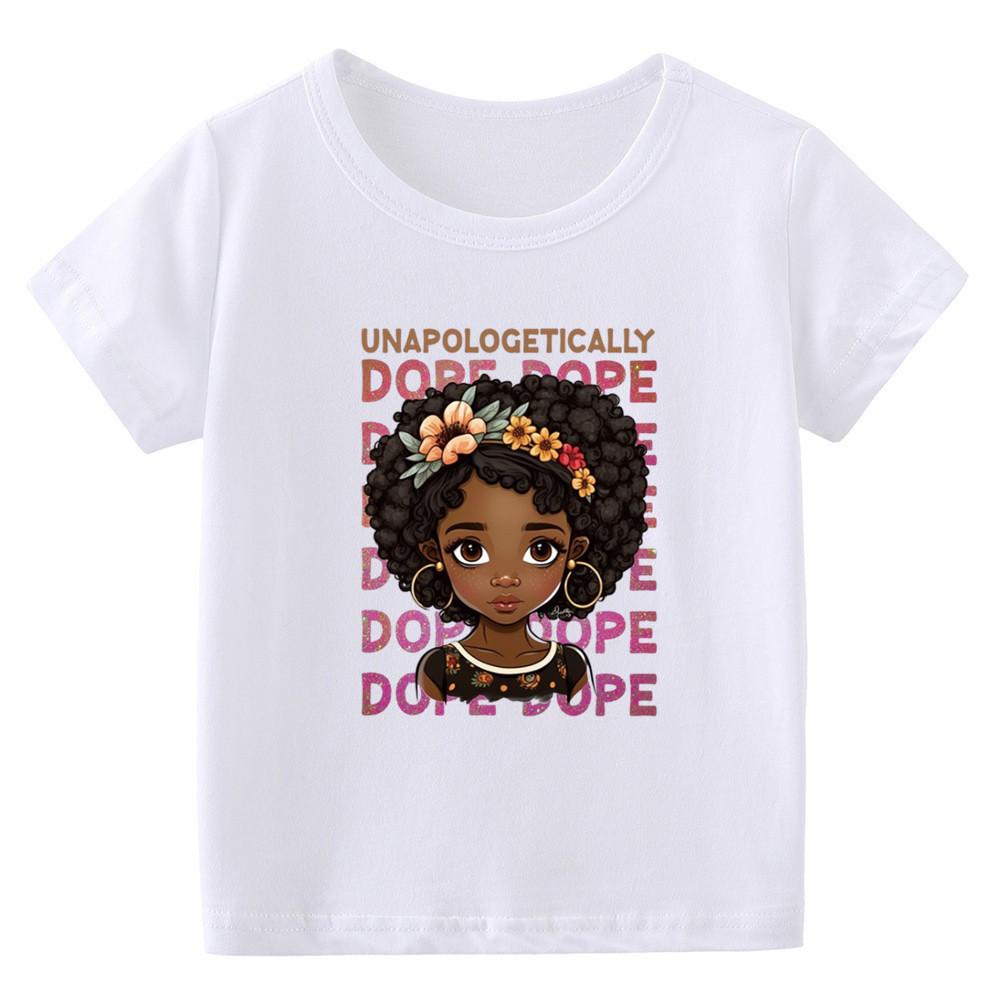 2026 New Childrens Tshirt Cartoon Personality Print Pure Cotton Round Neck Parentchild Short Sleeved Summer Boys and Girls