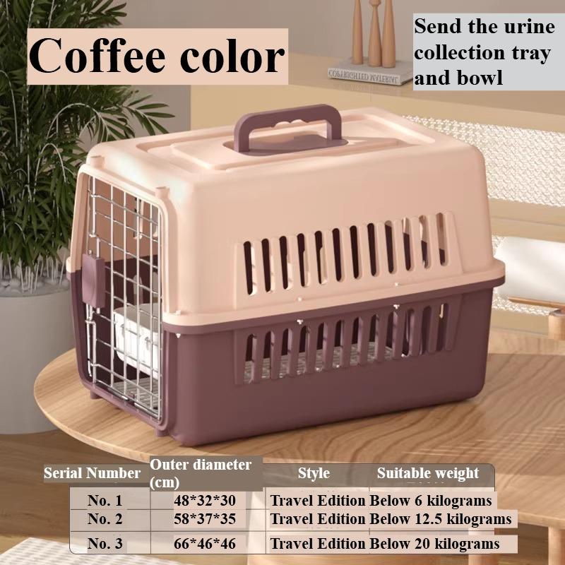 Pet airline carrier cat shipping box dog outdoor portable vehicle cage small and medium-sized dog isolation box hand-held teddy