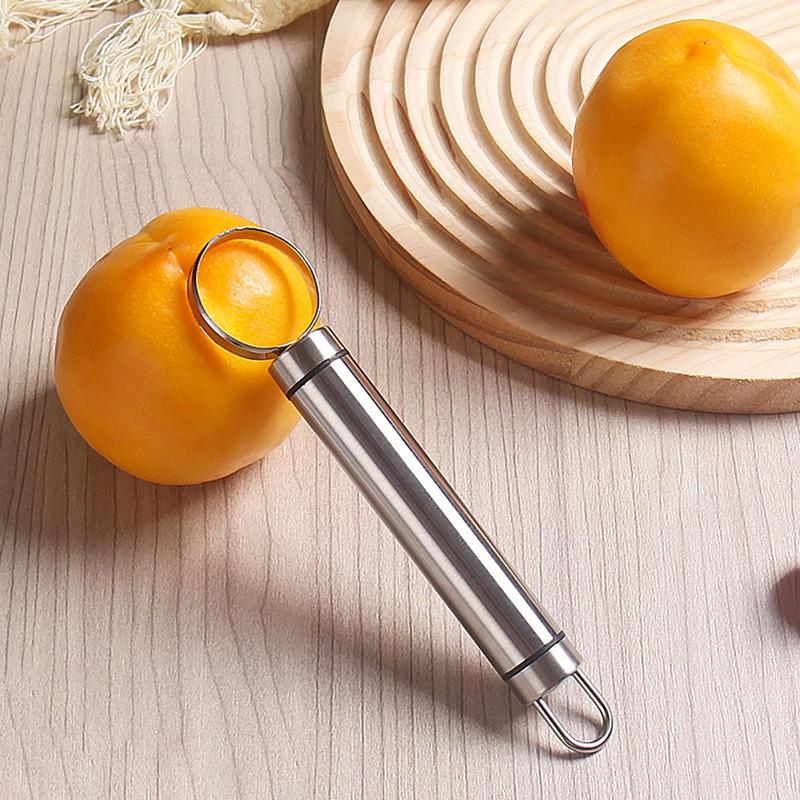 Fruit Peach Corer  Stainless Steel Corer Seed Removing Tool Portable Kitchen Utensil Reusable Fruit Vegetable Coring Tool