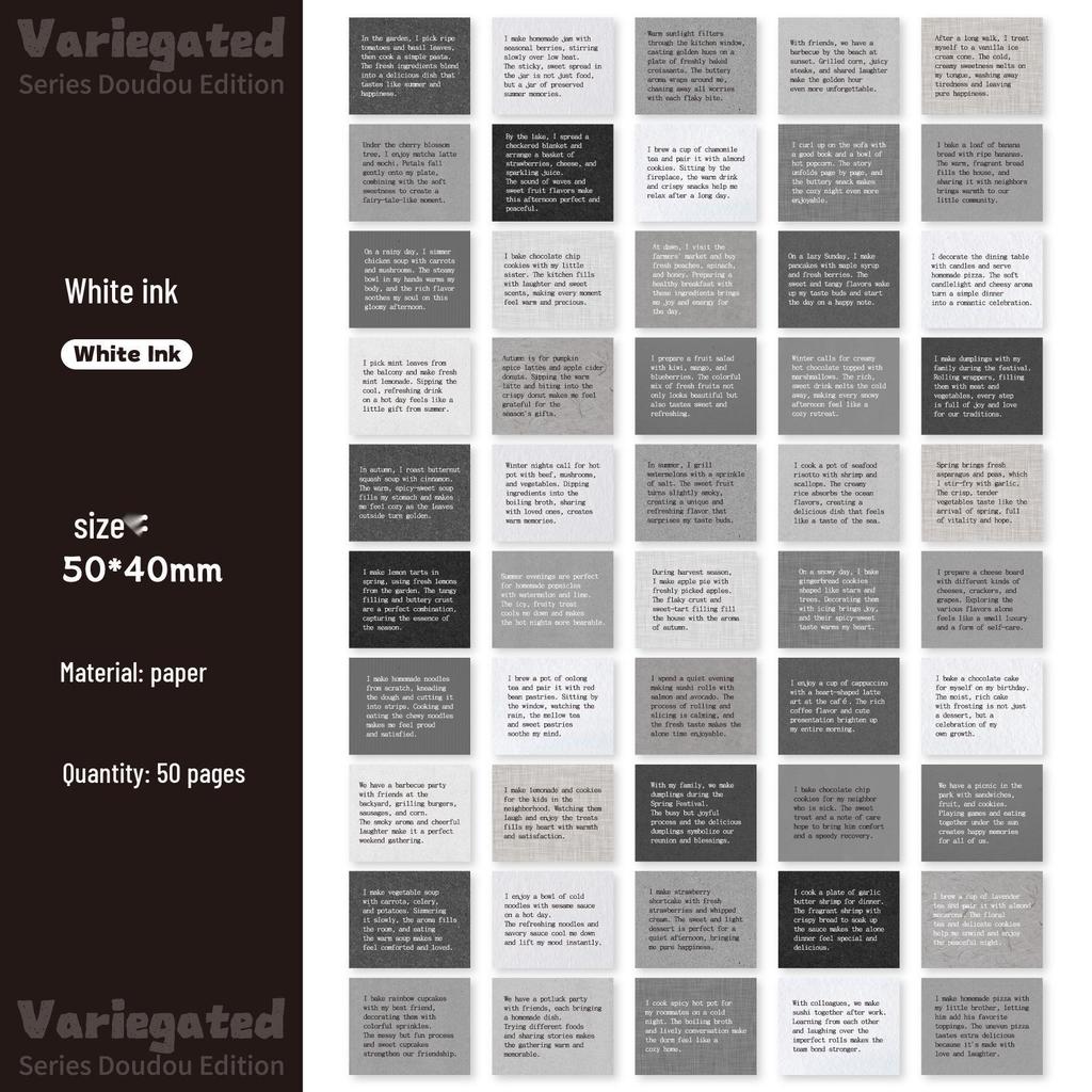 Retro Story Colorful Bean Notebook: 50-Sheet DIY Sticky Notes Paper Book