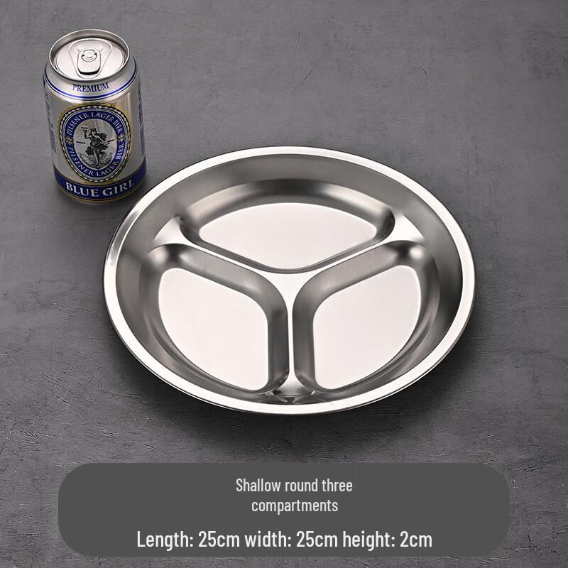 LIJIA FITMENT Stainless Steel Divided Kids Dinner Plate