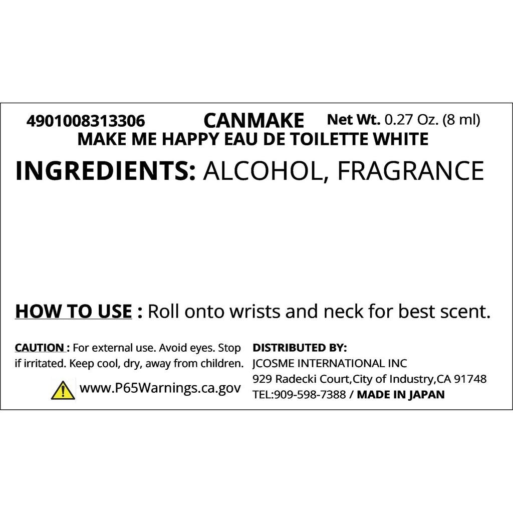 Canmake Make Me Happy Eau de Toilette WHITE 8ml (x 1)