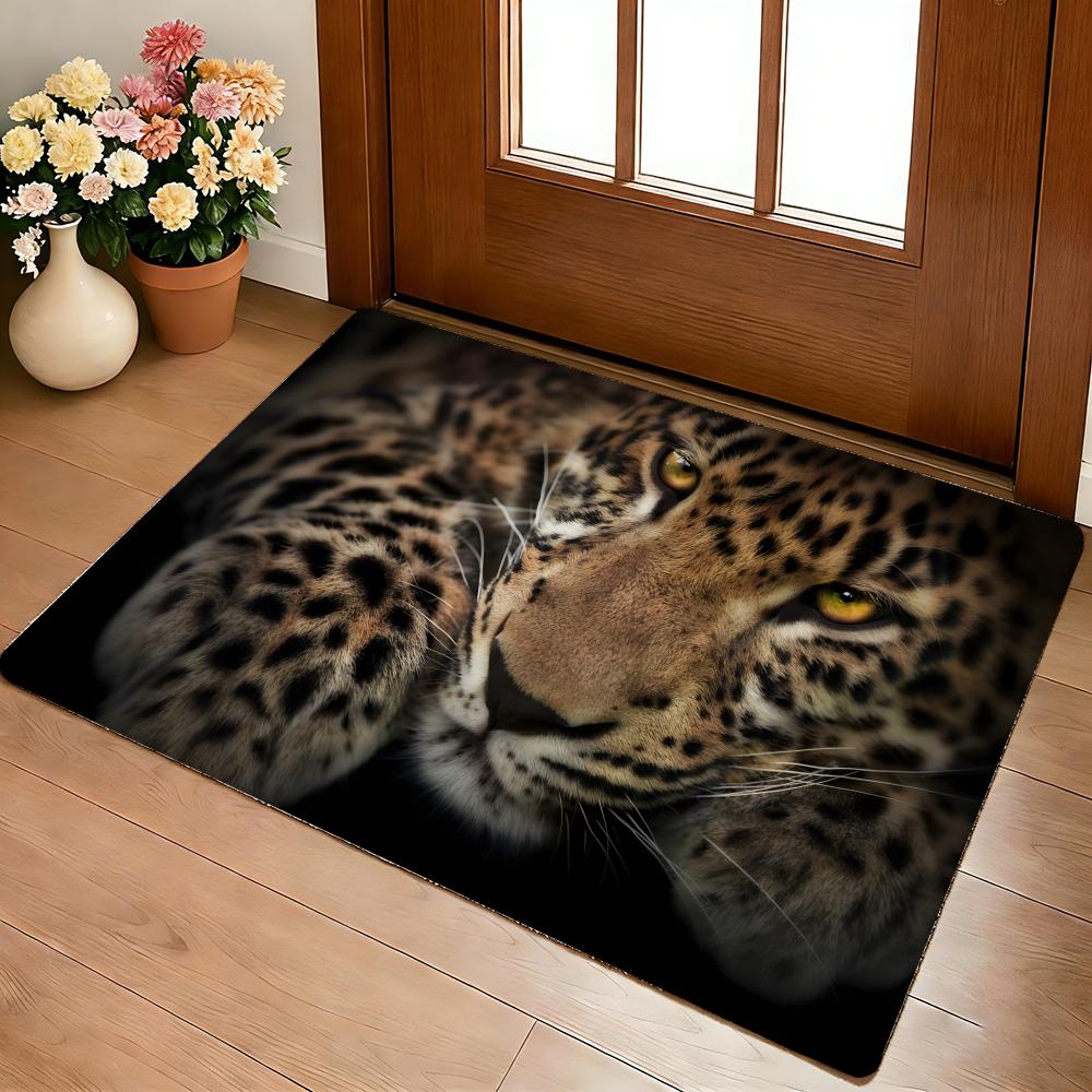 Animal Cool L-leopardS Fun Floor Mat Cozy Flannel Soft Thick Non-Slip Mat For Living Room Bedroom Kitchen Decor Rugs