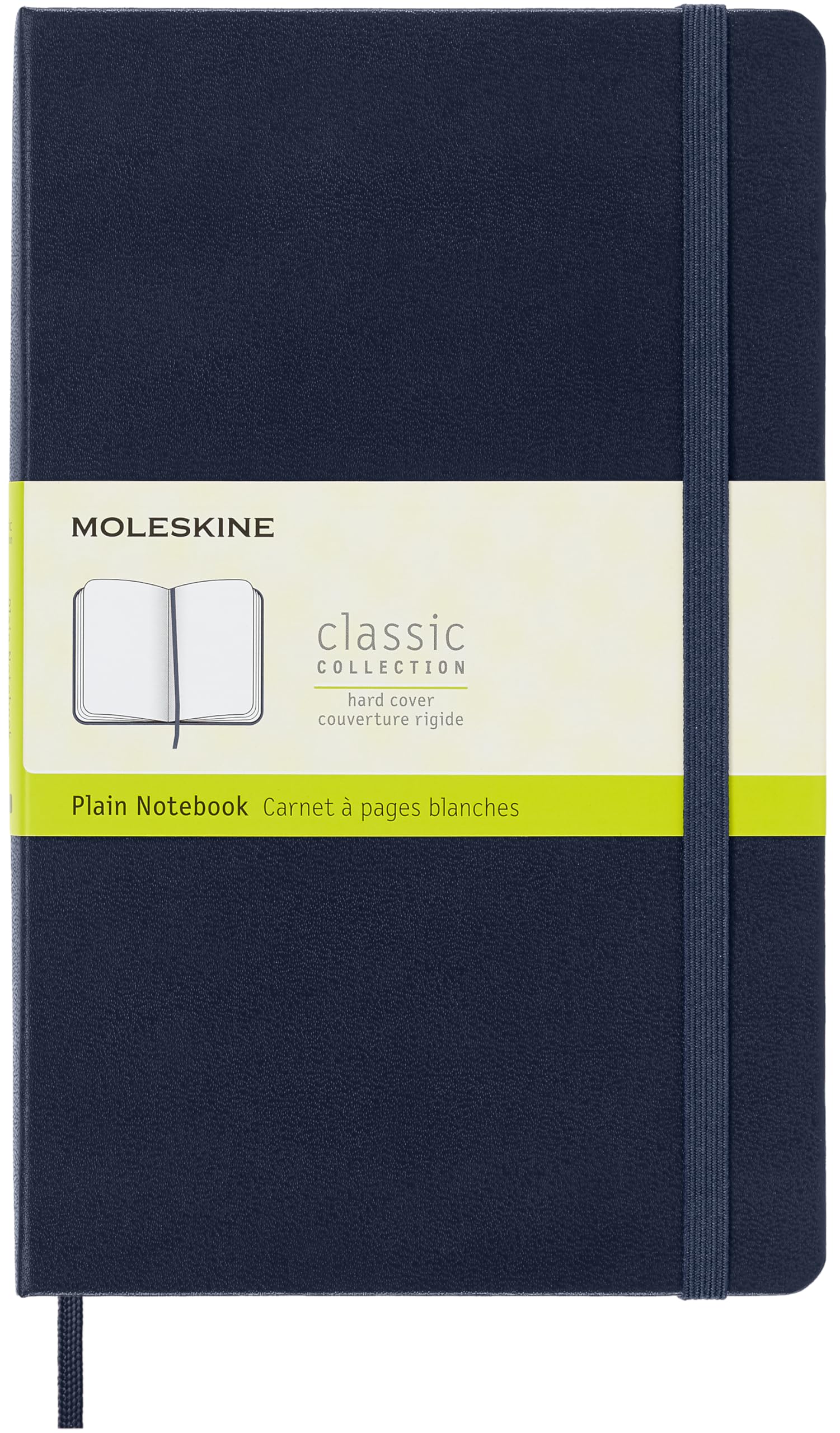 

Moleskine Classic Sapphire Hard Cover x Notebook, Large, Plain, Blue, (5 8.25)